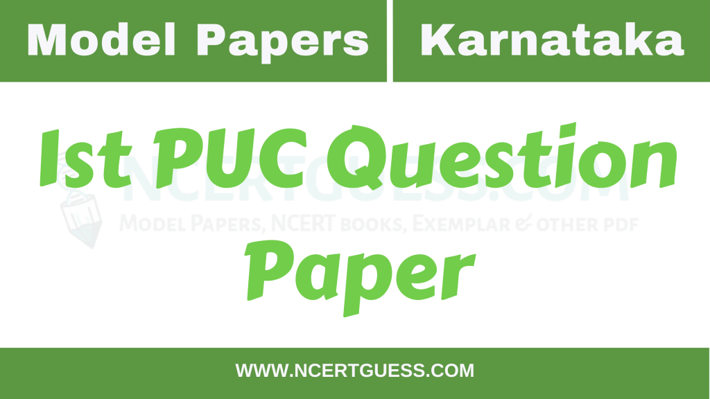 Karnataka 1st PUC Question Paper