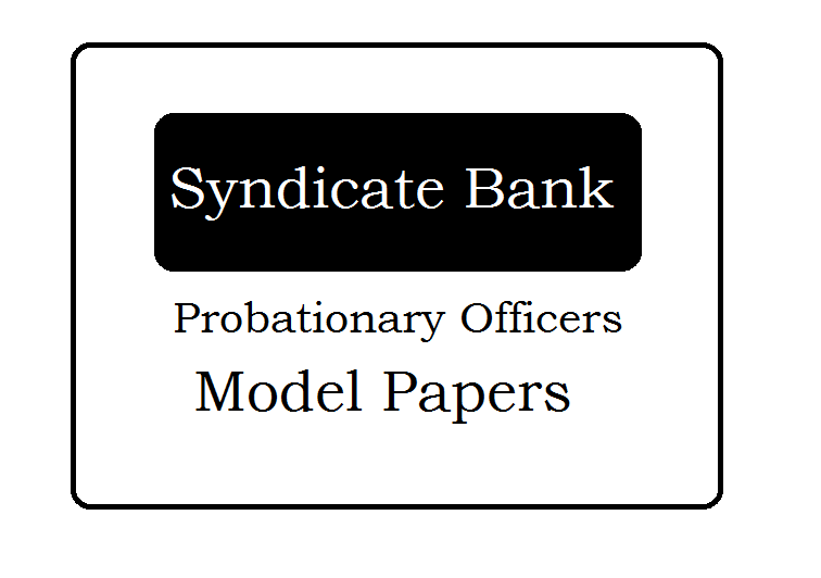 Syndicate Bank PO Model Paper 2021