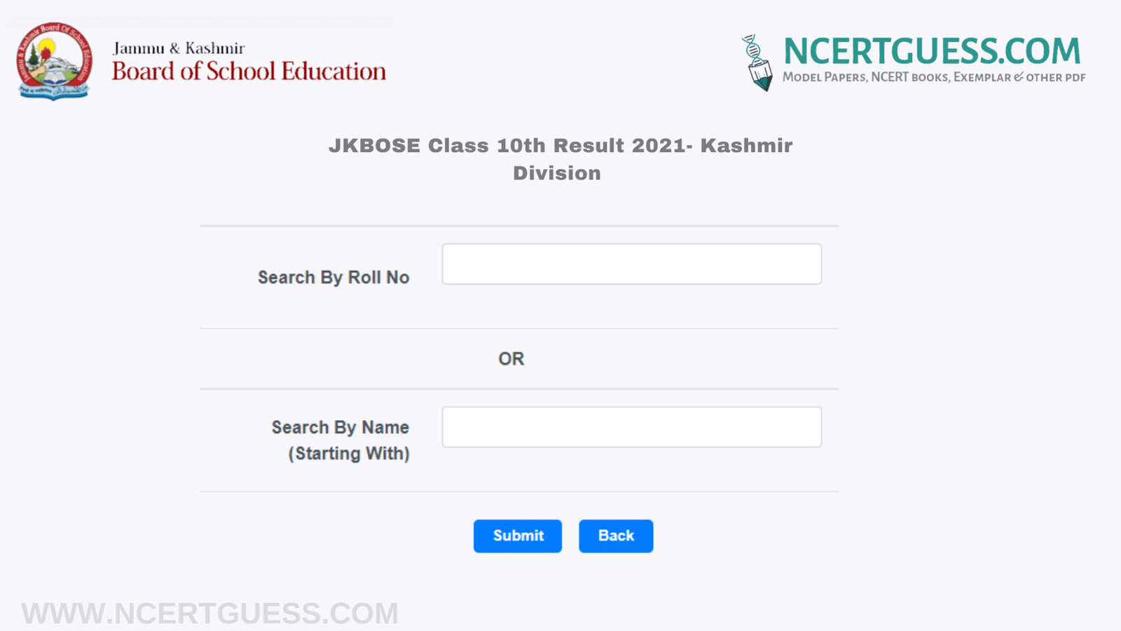 JKBOSE Result 10th Class jkbose.ac.in Name And Roll Number Wise