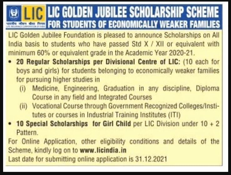 lic-scholarship-2021-apply-immediately-for-lic-golden-jubilee